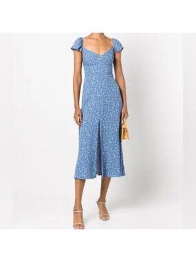 Reformation Baxley Dress Short Sleeveless Floral Midi Dress